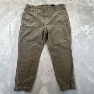 Banana Republic Corduroy Jogger Pants Womens 18 Green High Rise 25" Inseam